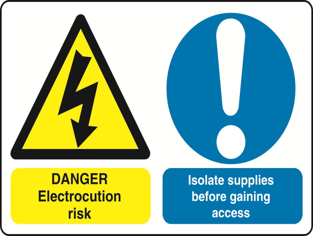 MULTI001-40 Dual Warning Labels Various Designs and Sizes Available