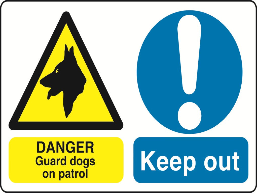 MULTI001-40 Dual Warning Labels Various Designs and Sizes Available