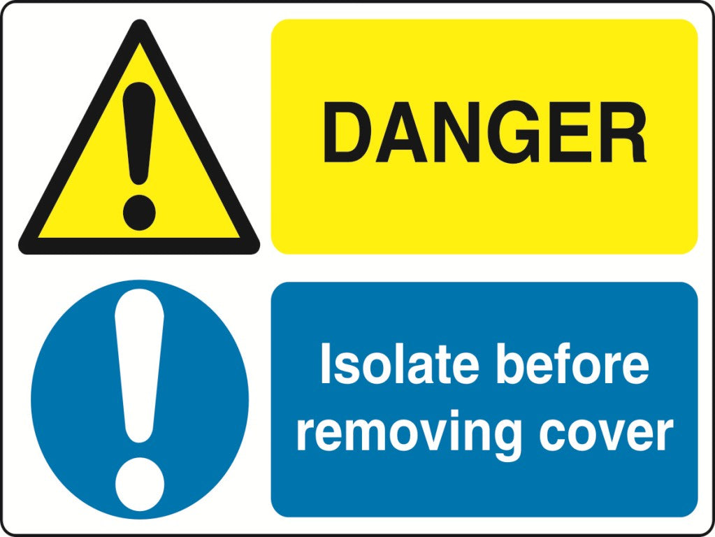 MULTI001-40 Dual Warning Labels Various Designs and Sizes Available