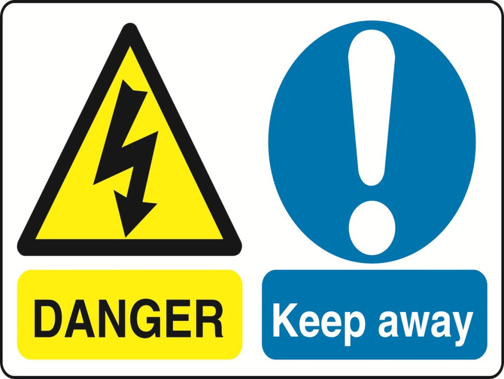 MULTI001-40 Dual Warning Labels Various Designs and Sizes Available