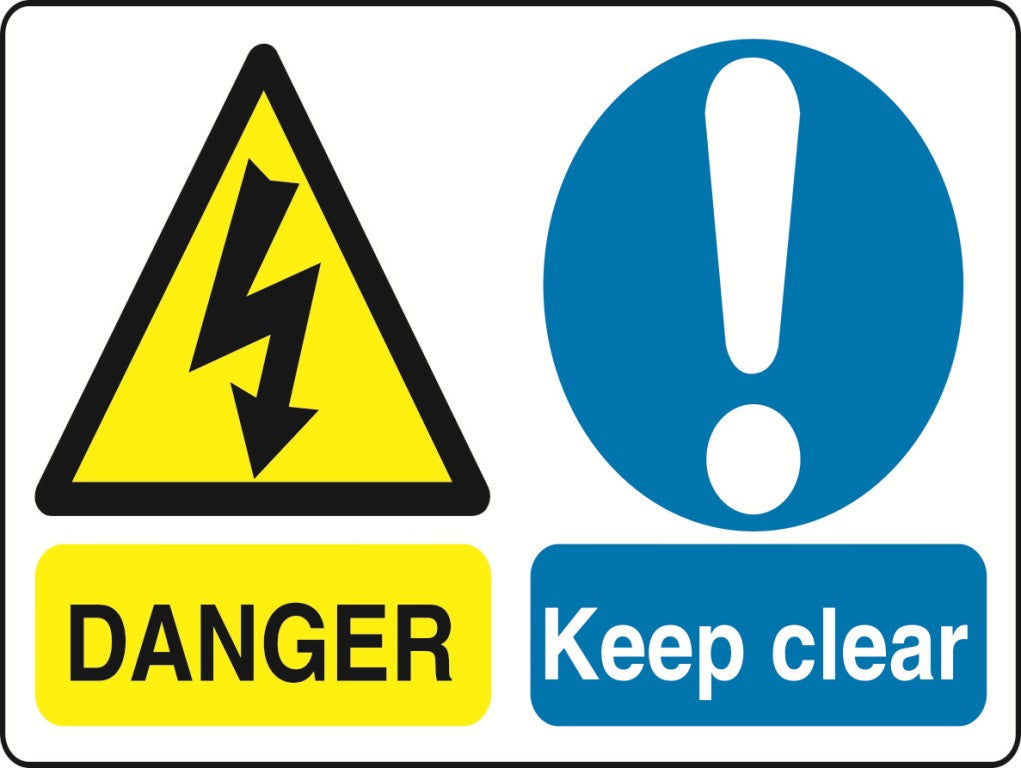 MULTI001-40 Dual Warning Labels Various Designs and Sizes Available