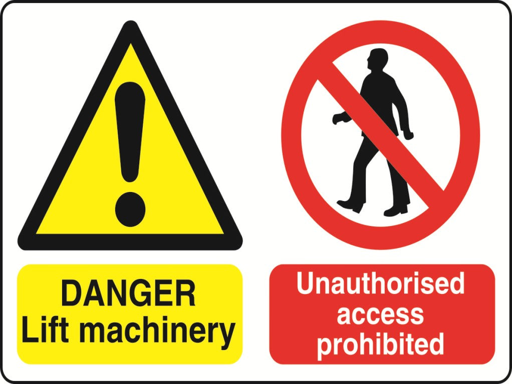 MULTI001-40 Dual Warning Labels Various Designs and Sizes Available