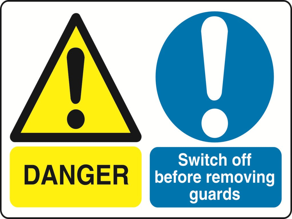 MULTI001-40 Dual Warning Labels Various Designs and Sizes Available