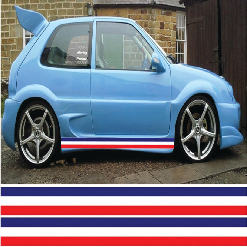 NEO01184 French 3 colour side stripes laminated Universal sticker graphics decal