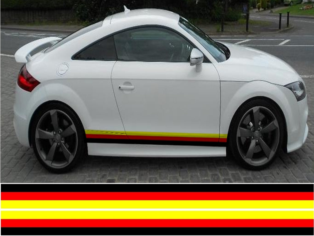 NEO01185 German 3 colour side stipes laminated for Audi A1 sticker graphics decal