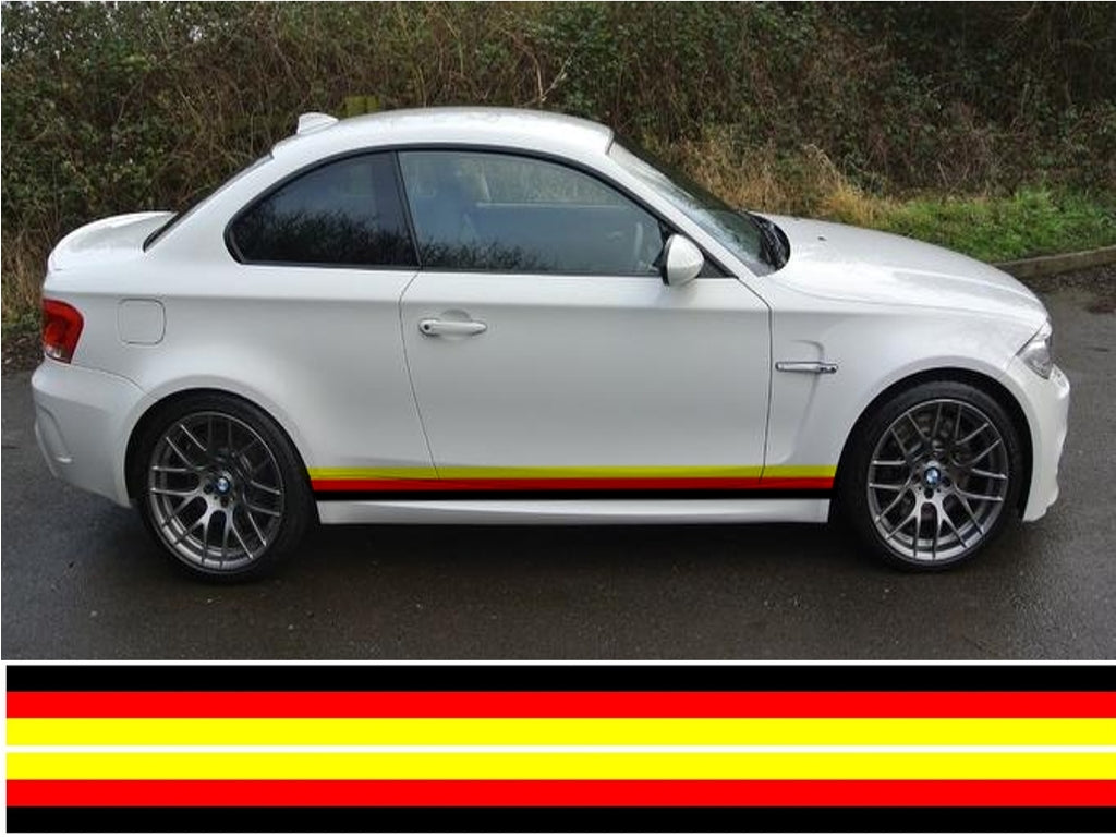 NEO01185 German 3 colour side stipes laminated for Audi A1 sticker graphics decal