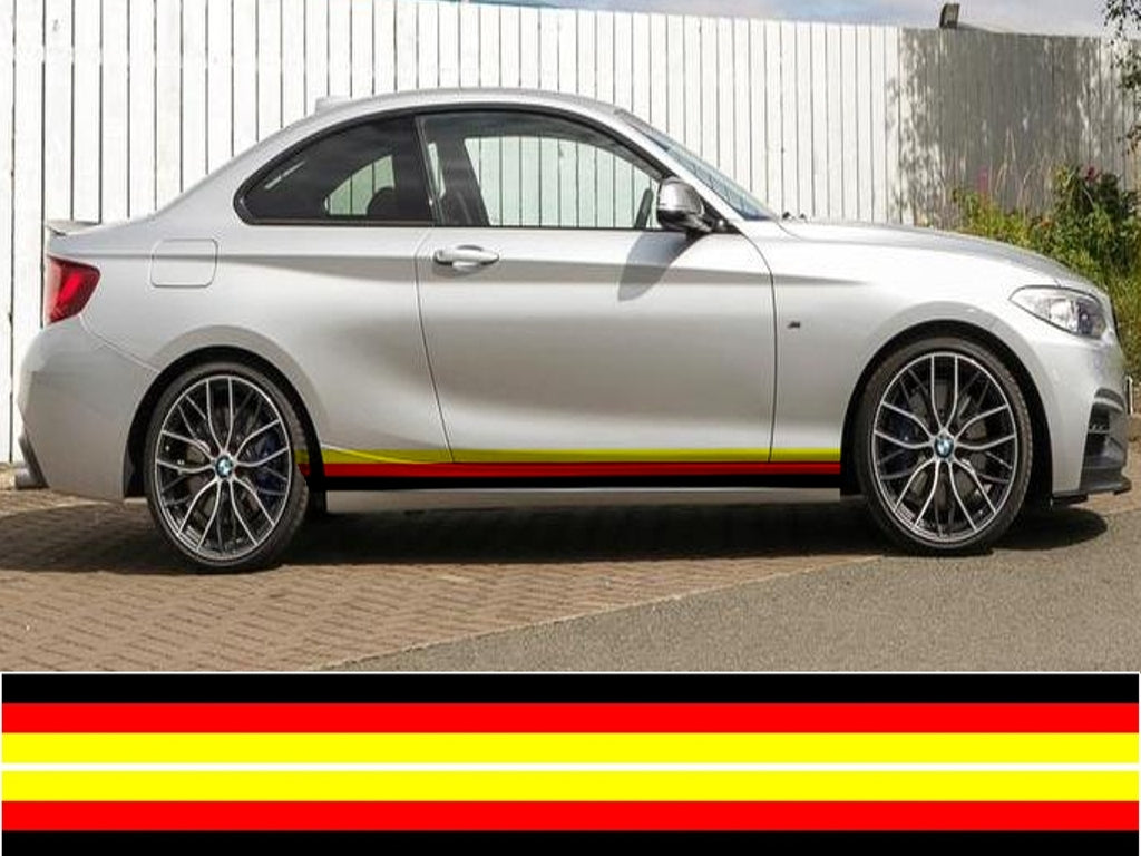 NEO01185 German 3 colour side stipes laminated for Audi A1 sticker graphics decal
