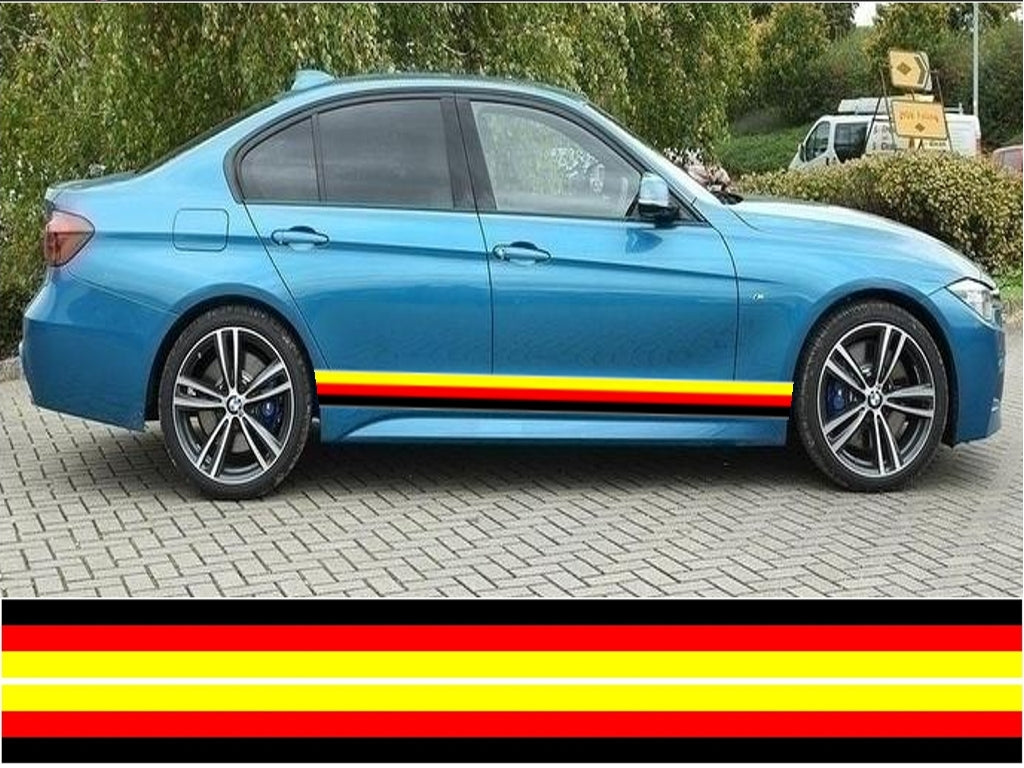 NEO01185 German 3 colour side stipes laminated for Audi A1 sticker graphics decal