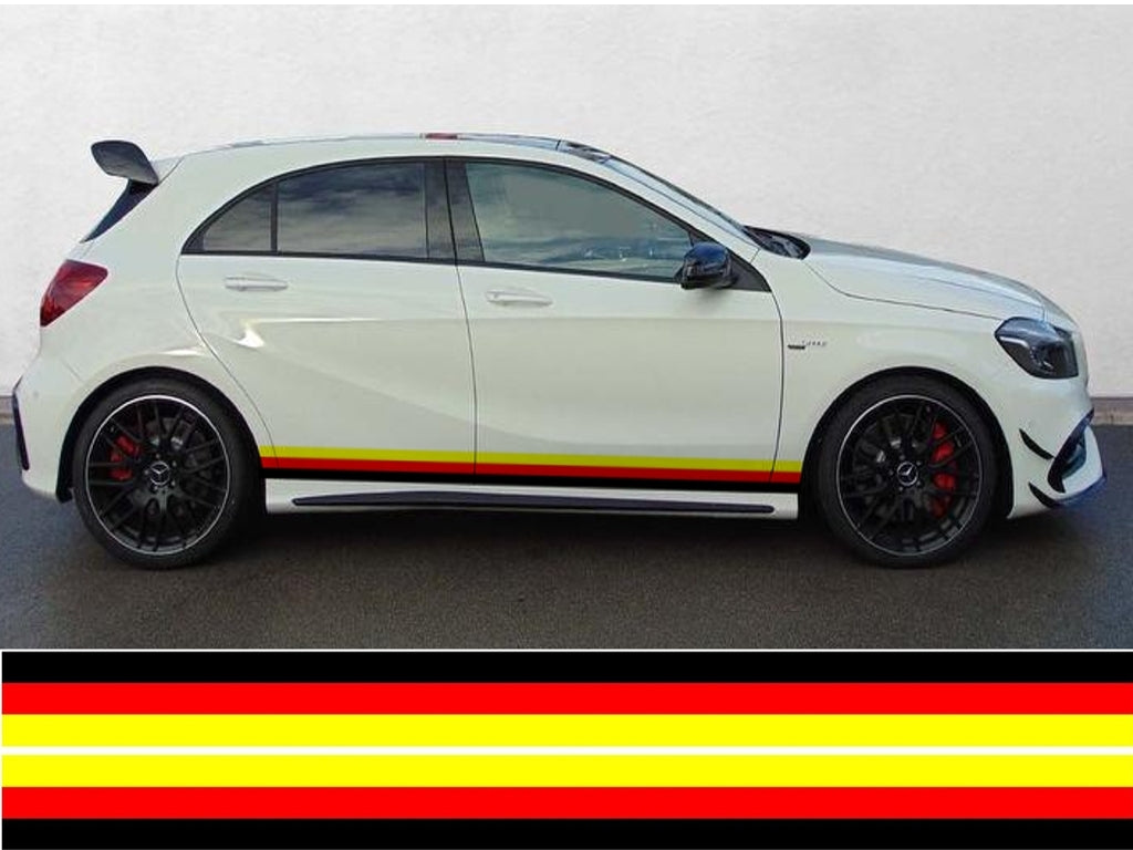 NEO01185 German 3 colour side stipes laminated for Audi A1 sticker graphics decal
