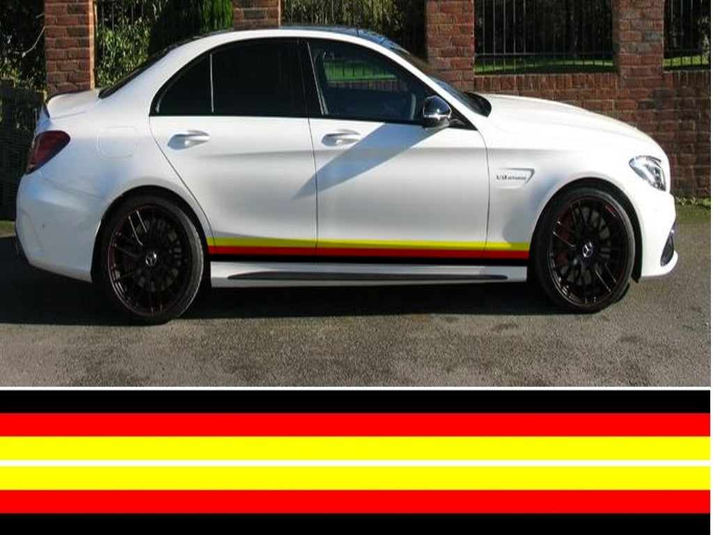 NEO01185 German 3 colour side stipes laminated for Audi A1 sticker graphics decal