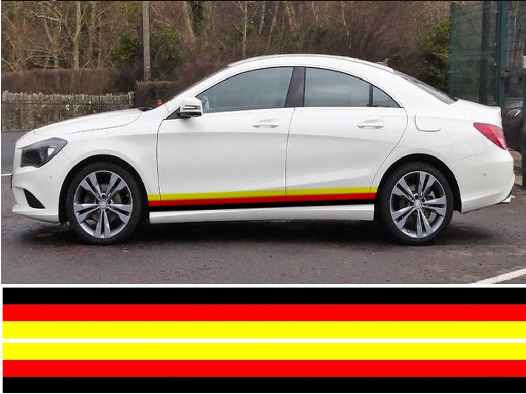 NEO01185 German 3 colour side stipes laminated for Audi A1 sticker graphics decal