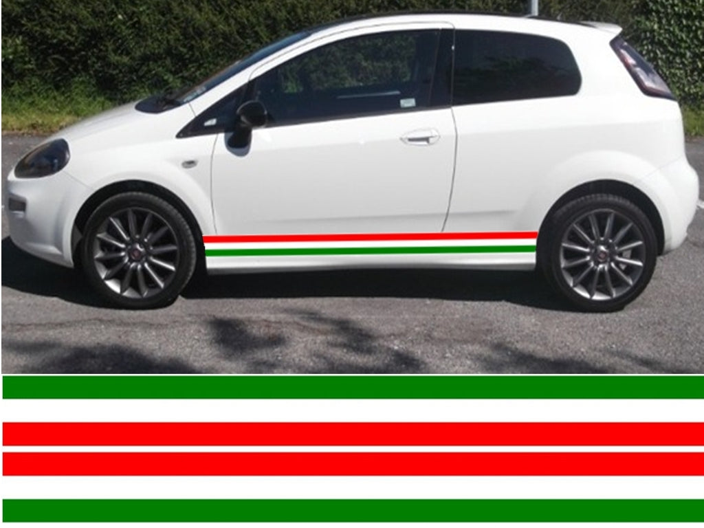 NEO01186 Italian 3 colour side stripes laminated Universal sticker graphics decal