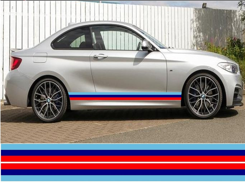 NEO01187 Bmw Tri-Colour side stripes laminated Universal sticker graphics decal