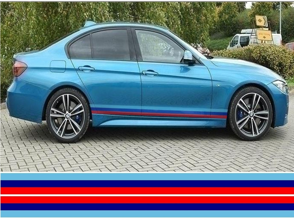 NEO01187 Bmw Tri-Colour side stripes laminated Universal sticker graphics decal