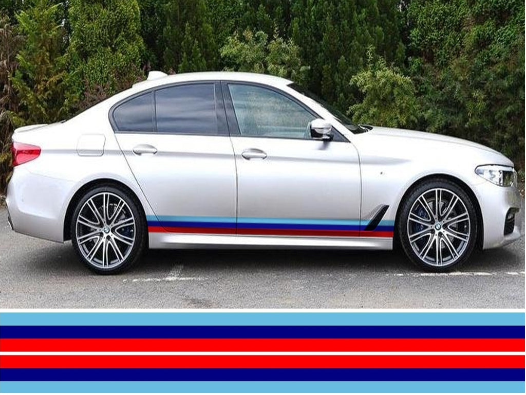 NEO01187 Bmw Tri-Colour side stripes laminated Universal sticker graphics decal