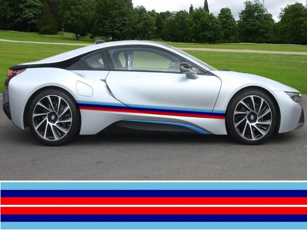 NEO01187 Bmw Tri-Colour side stripes laminated Universal sticker graphics decal