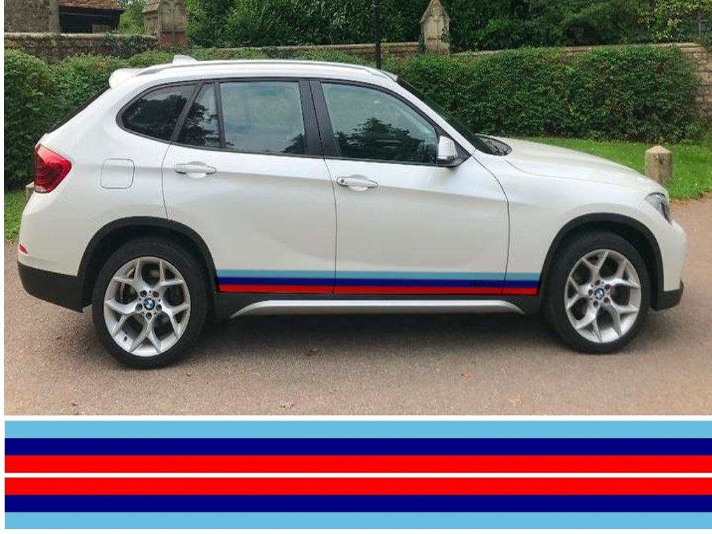 NEO01187 Bmw Tri-Colour side stripes laminated Universal sticker graphics decal