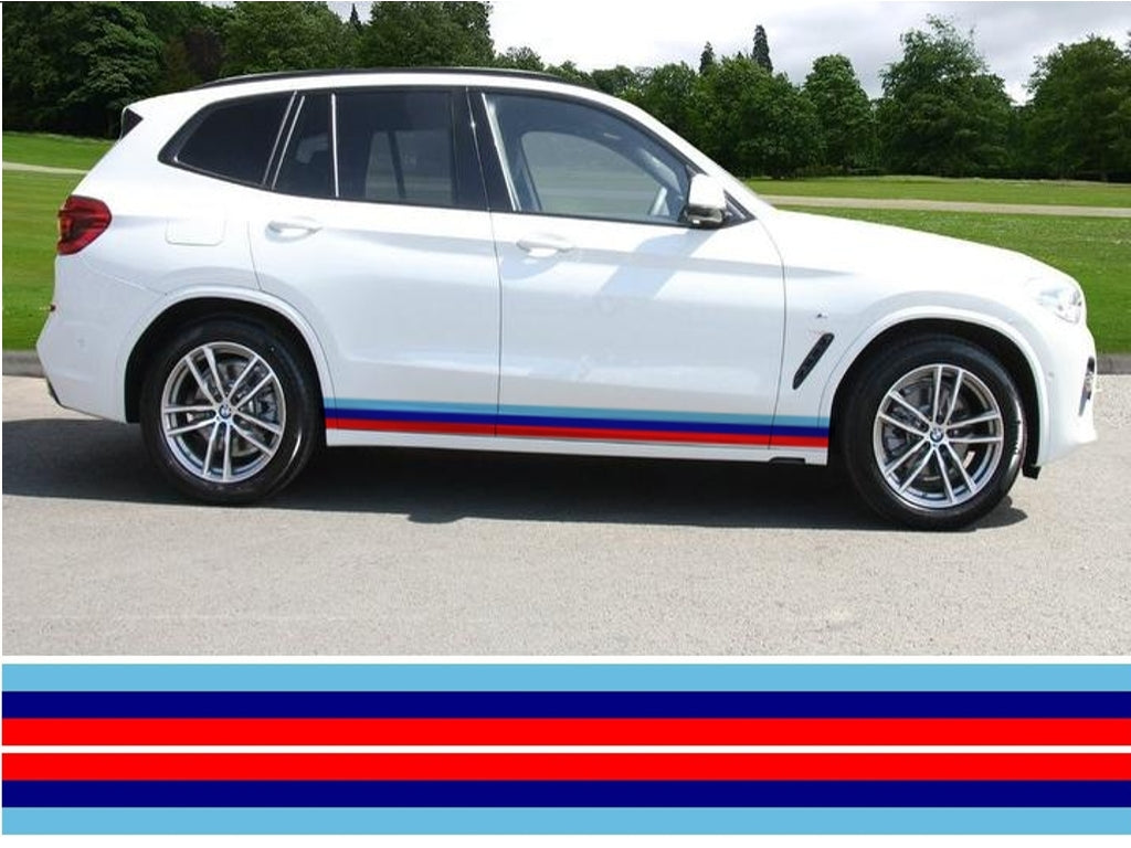 NEO01187 Bmw Tri-Colour side stripes laminated Universal sticker graphics decal