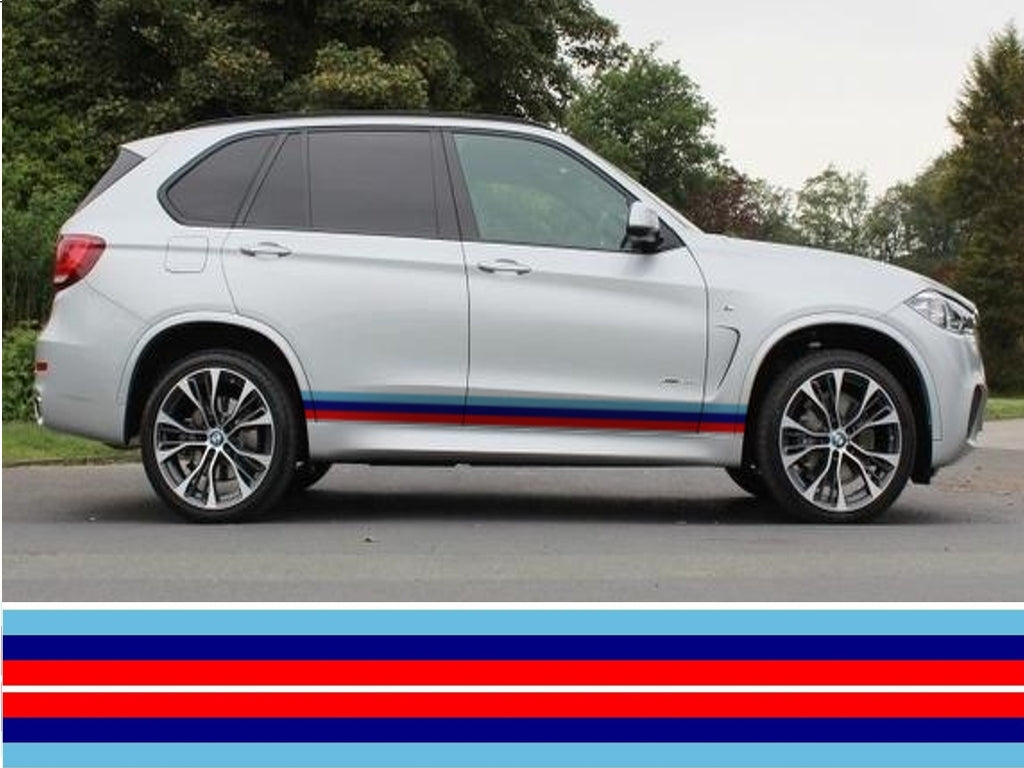 NEO01187 Bmw Tri-Colour side stripes laminated Universal sticker graphics decal