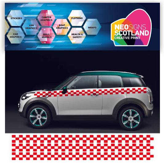 NEO00419 6m chequered stripe for mini cooper graphics decals stickers