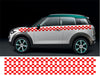 NEO00419 6m chequered stripe for mini cooper graphics decals stickers