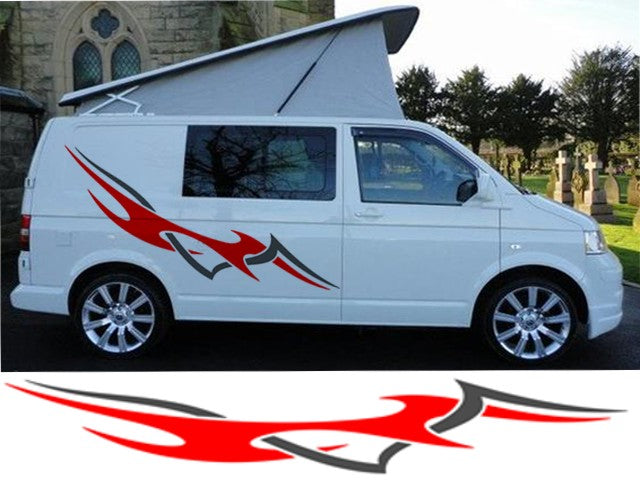 Campervan Stripes And Flames 1