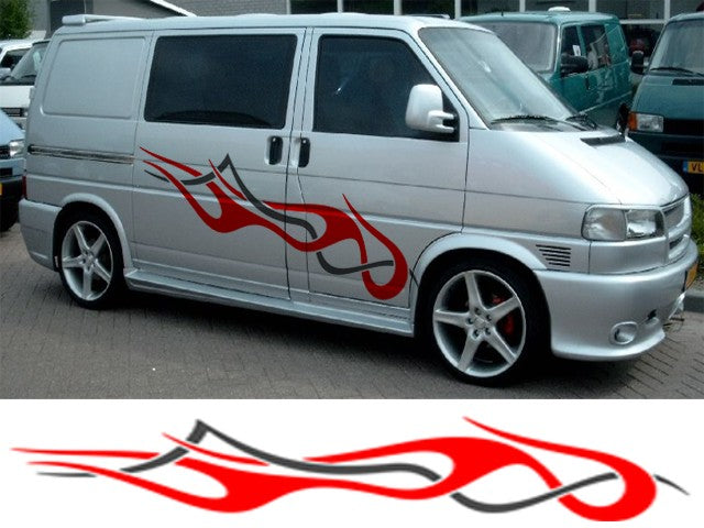 Campervan Stripes And Flames 1