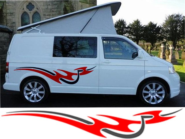 Campervan Stripes And Flames 1