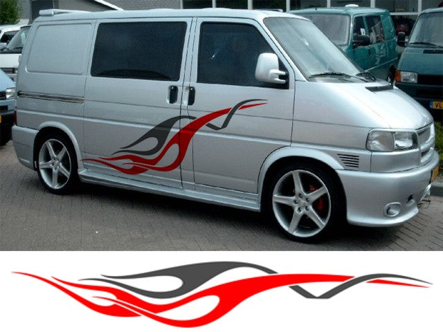 Campervan Stripes And Flames 1