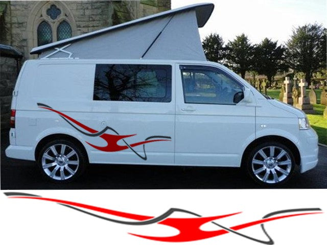 Campervan Stripes And Flames 1