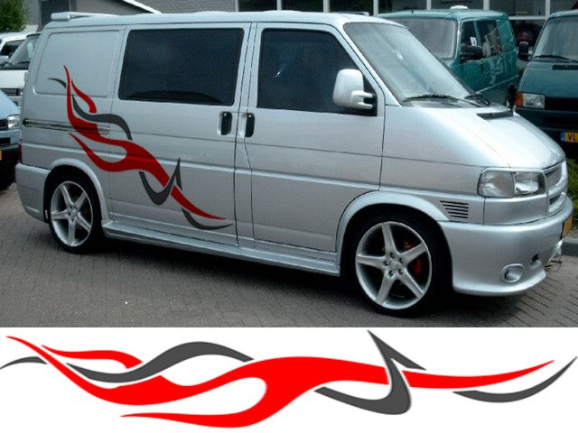 Campervan Stripes And Flames 1