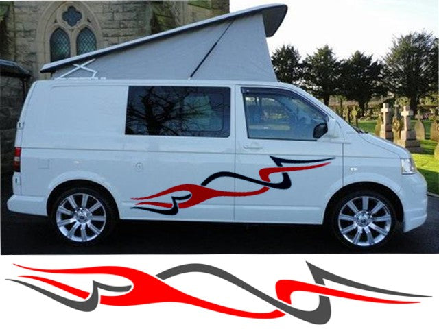 Campervan Stripes And Flames 1