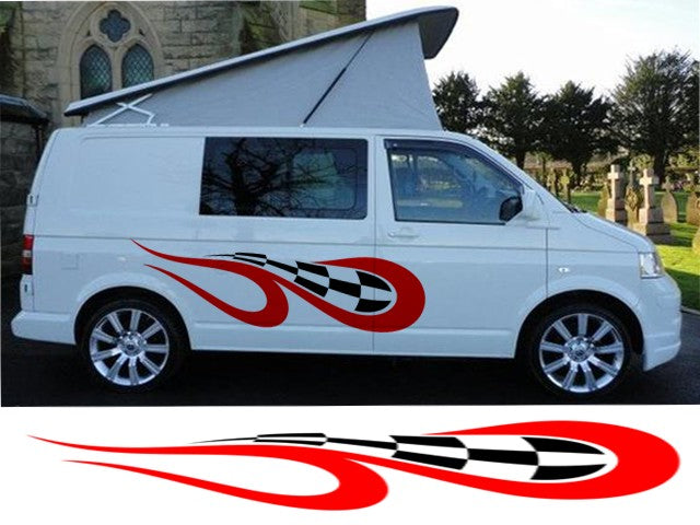 Campervan Stripes And Flames 1