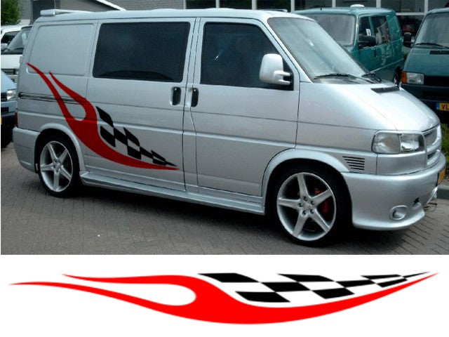 Campervan Stripes And Flames 1