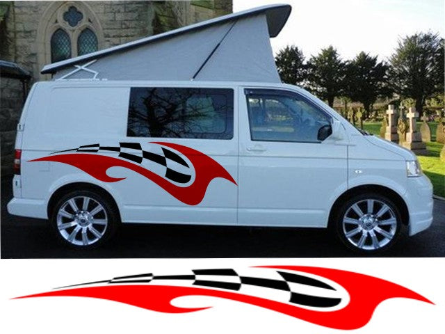 Campervan Stripes And Flames 1