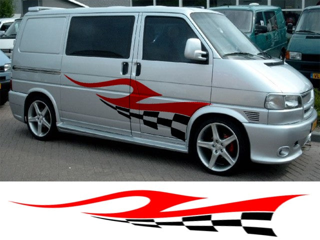 Campervan Stripes And Flames 1