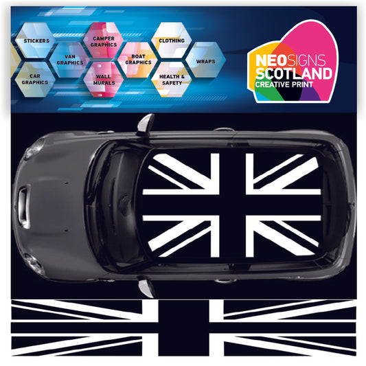 NEO00941A Black Union Jack flag roof for mini