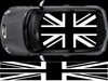 NEO00941A Black Union Jack flag roof for mini