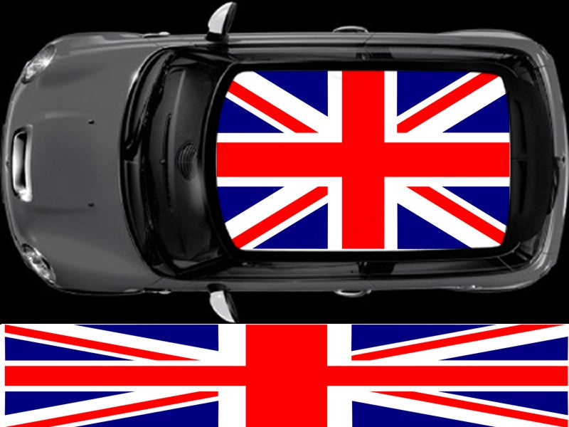 NEO00941B Blue and Red Union Jack flag roof for mini