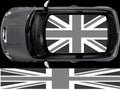 NEO00941C Silver and Gunmetal Union Jack flag roof for mini