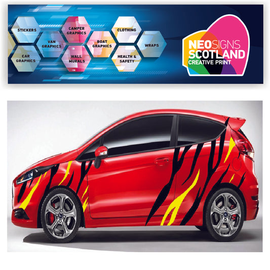 NEO00945B Tiger Stripes 1 Vinyl For Fiesta 2 Colour