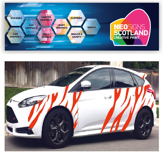 NEO00946A Tiger stripes 2 vinyl for Focus 1 colour