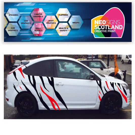 NEO00947B Tiger Stripes 3 Vinyl For Fiesta 2 Colour