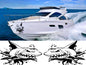NEO00948 Nasty shark x 2 boat graphics stickers decals custom jestski caravan car