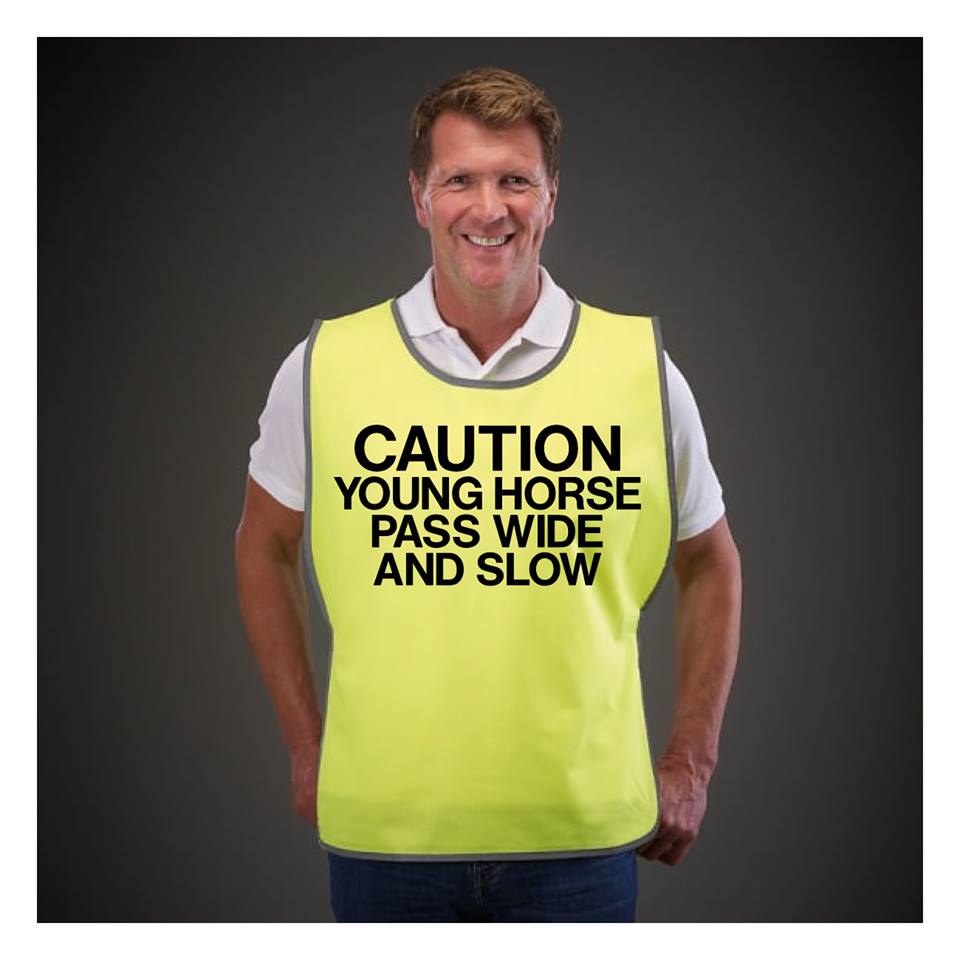 NEO00950T Caution Young Horse Pass Wide And Slow Hi-Viz Tabard