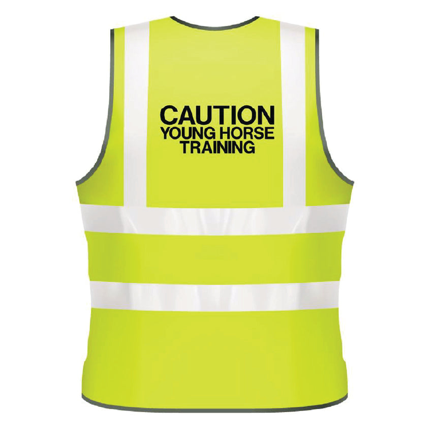 NEO00951 Caution Young Horse Training Adults Hi-Viz Vests