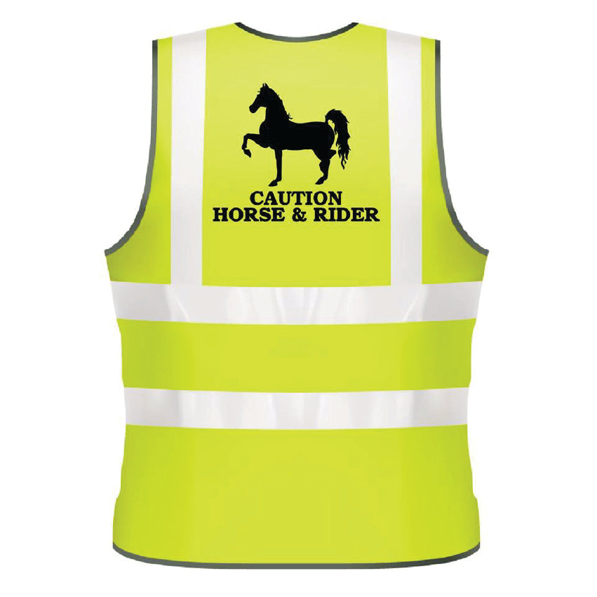 NEO00953 Caution Horse & Rider Adults Hi-Viz Vests