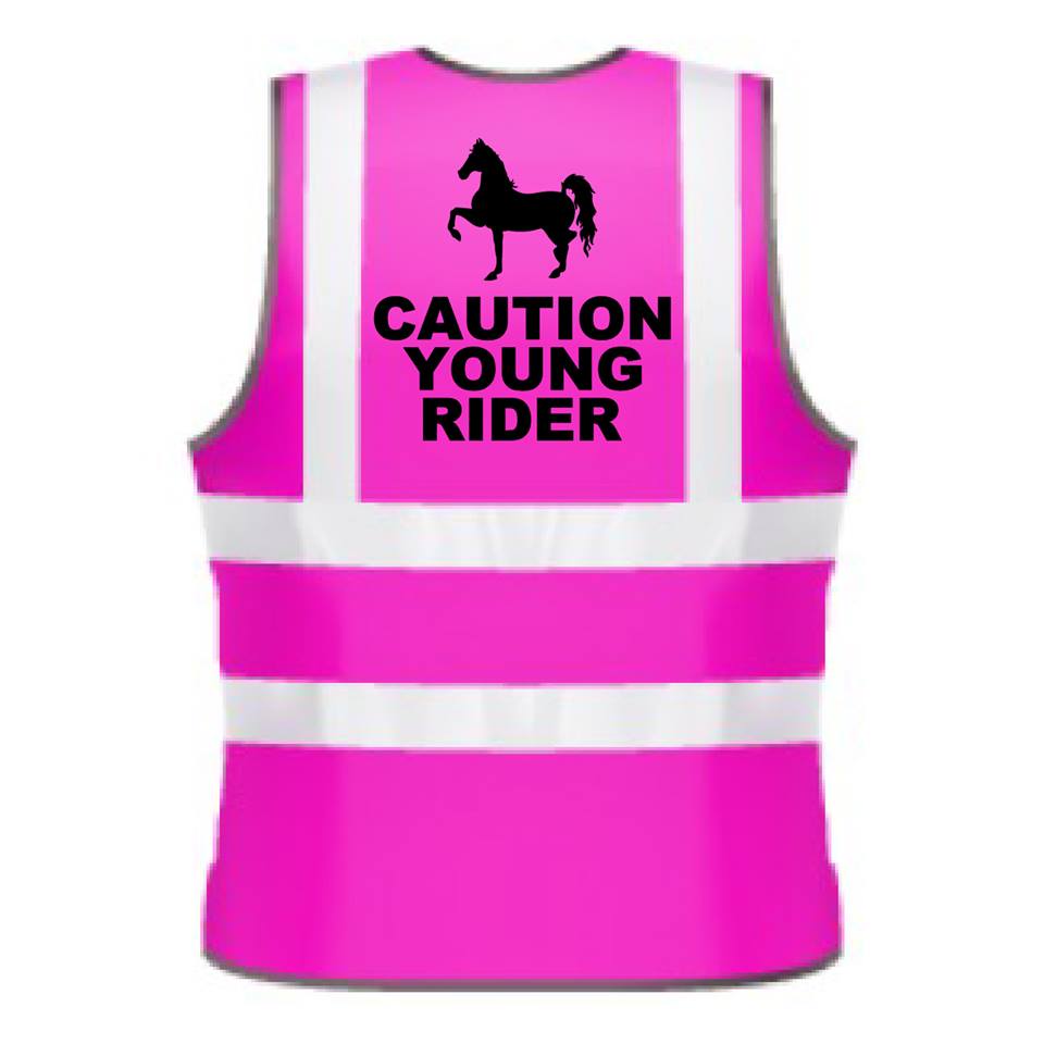 NEO00958 Caution Young Rider Kids Hi-Viz Vests 4 Colours Available