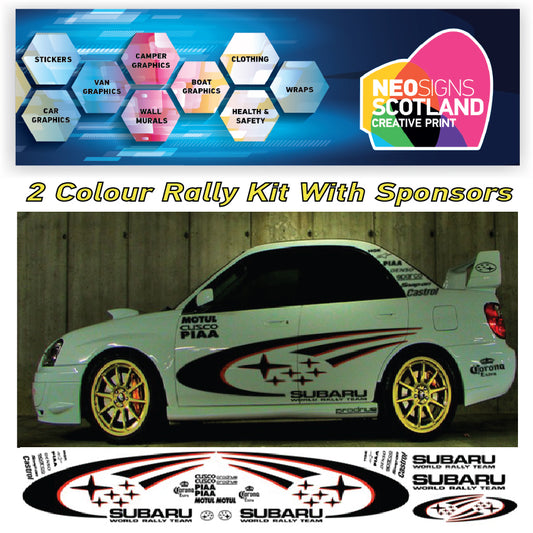 Subaru World Rally Kit 2 Colour with Sponsors for Subaru Impreza wrx sti graphics stickers decals Graphic