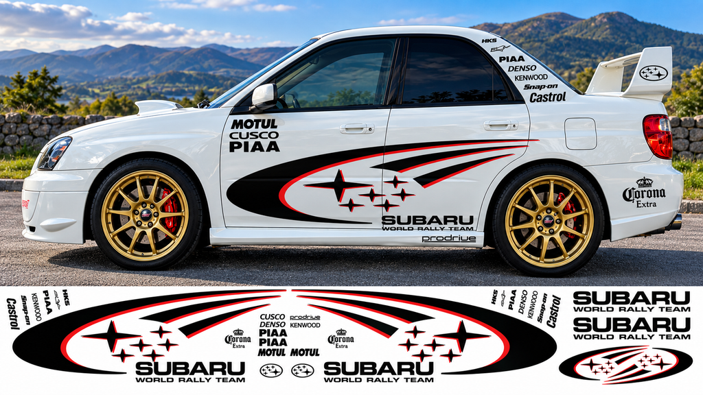 Subaru World Rally Kit 2 Colour with Sponsors for Subaru Impreza wrx sti